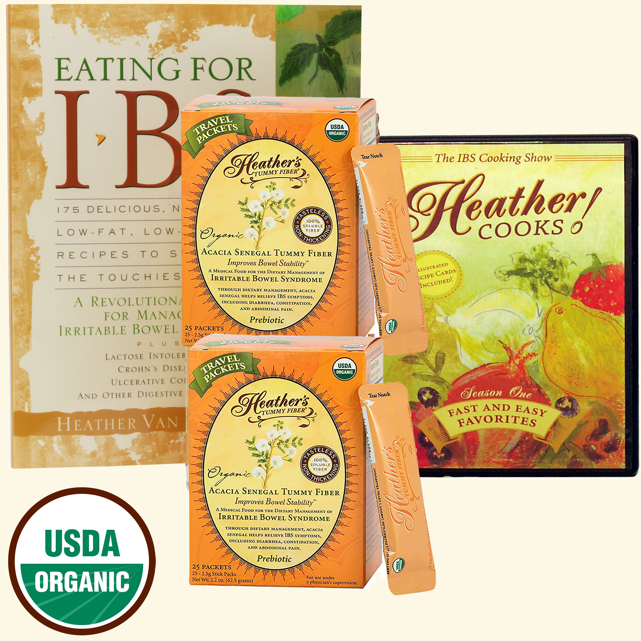 Kitchen Kit:<br>Eating for IBS<BR>Heather Cooks! DVD<BR>Tummy Fiber Acacia